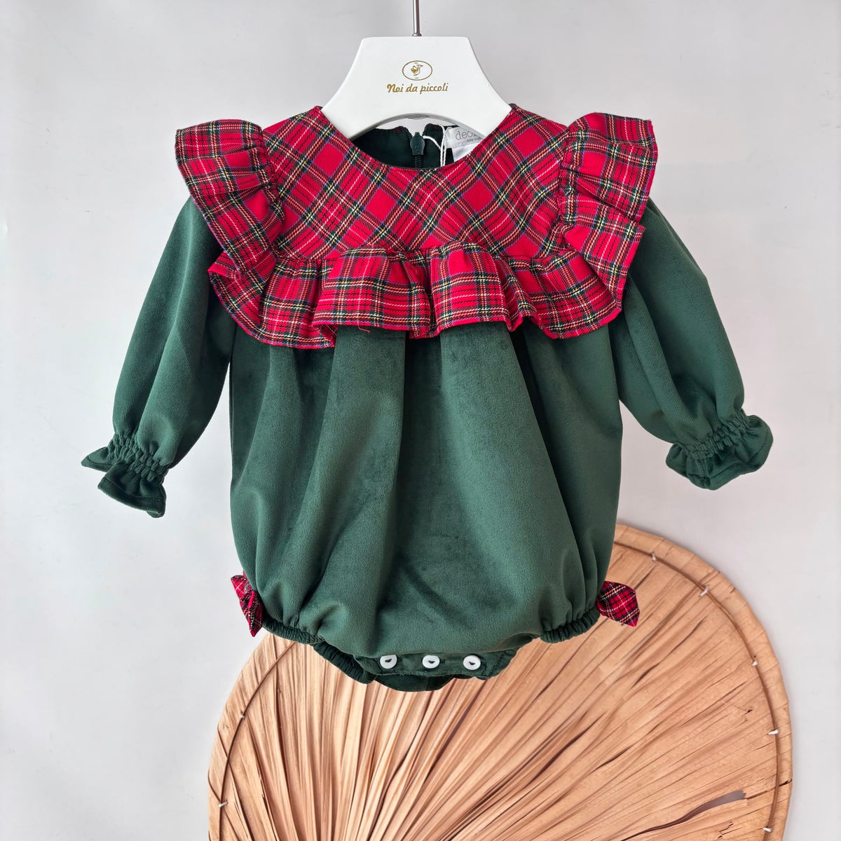 Green Velvet Romper Deolinda - Noi da piccoli