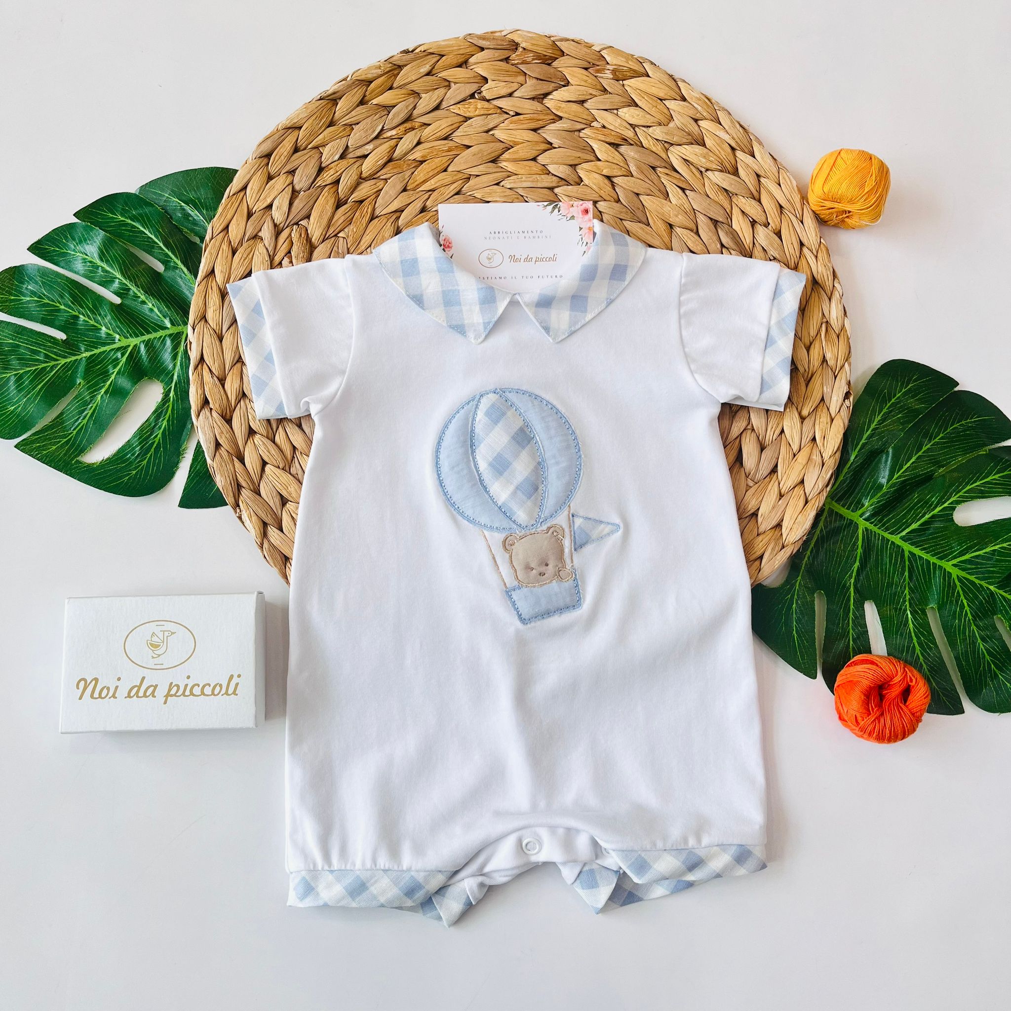 PAGLIACCETTO MONGOLFIERA 100 % COTONE BIANCO - Noi da piccoli