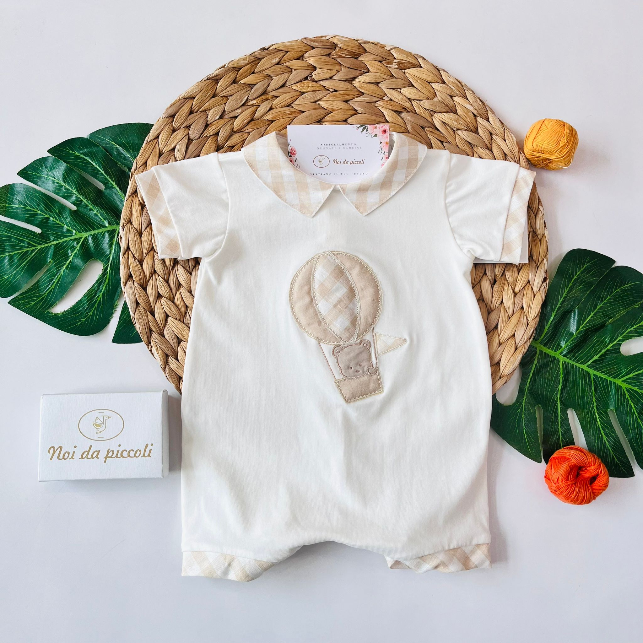 PAGLIACCETTO MONGOLFIERA 100 % COTONE BIANCO - Noi da piccoli