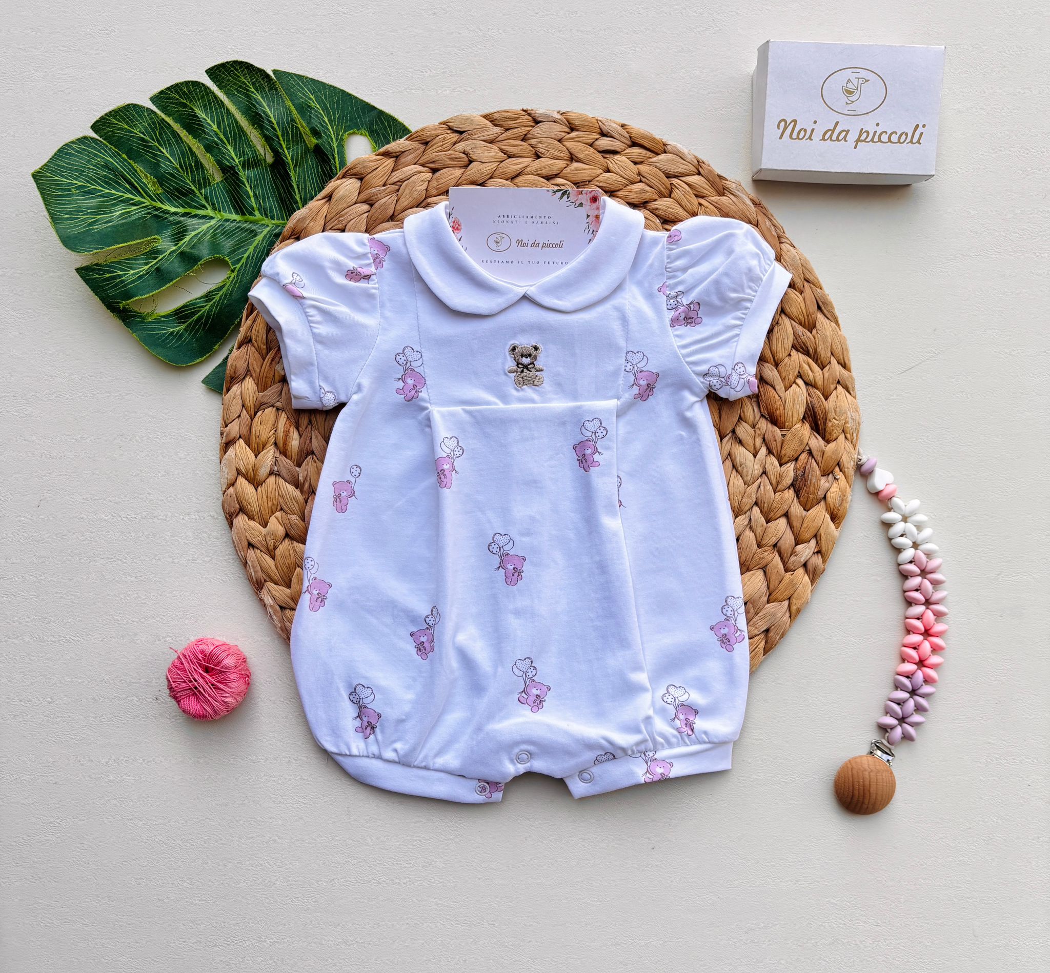 PAGLIACCETTO ORSETTI COTONE BIANCO - Noi da piccoli