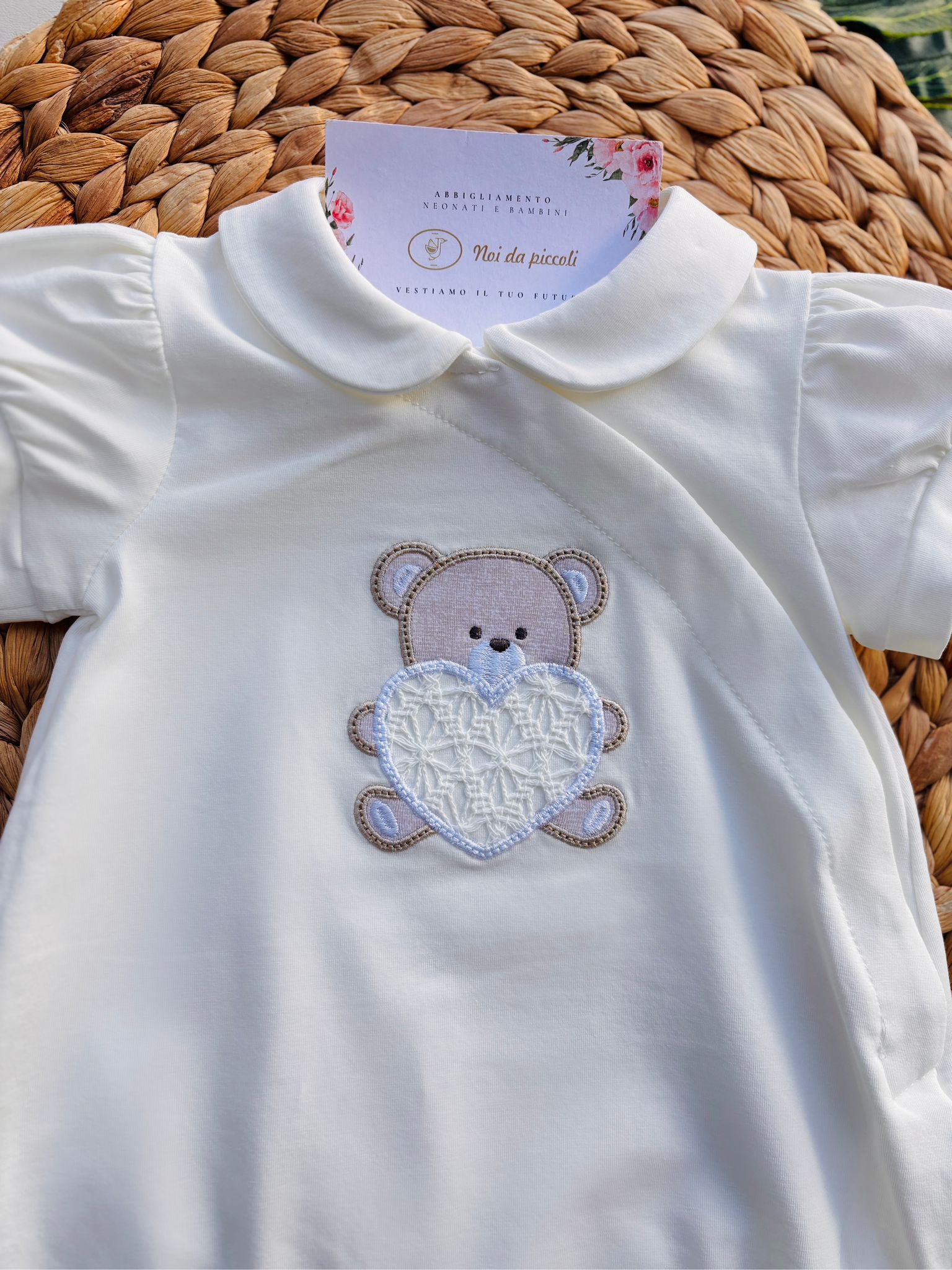 PAGLIACCETTO ORSETTO CON CUORE COTONE CRUDO - Noi da piccoli