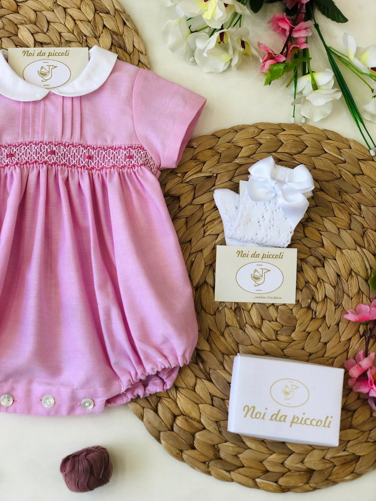 PAGLIACCETTO ROSA CON PUNTO SMOCK - Noi da piccoli