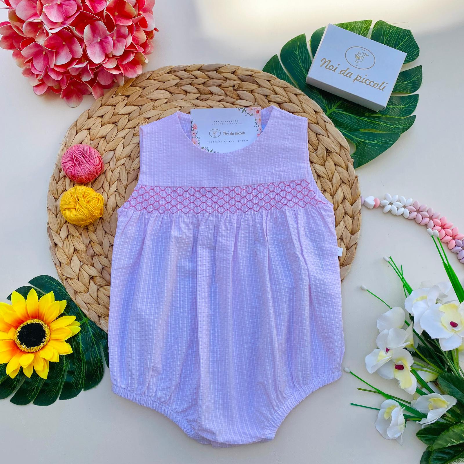 PAGLIACCETTO ROSA CON RICAMINI - Noi da piccoli