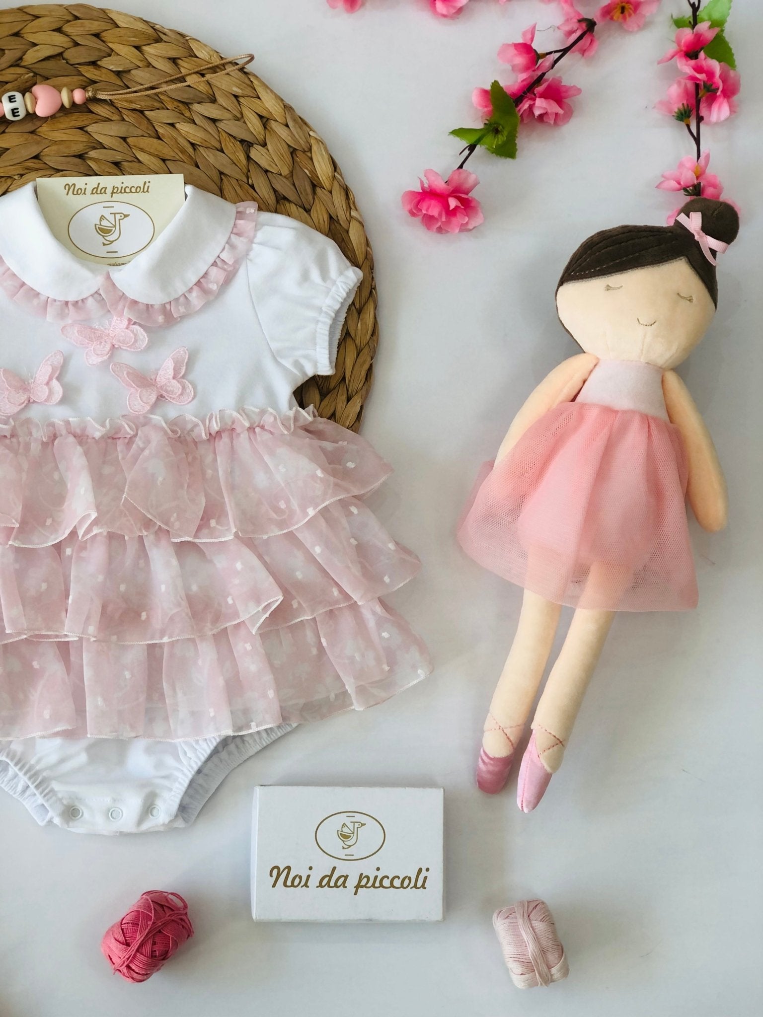 PAGLIACCETTO ROSA E BIANCO FARFALLINA - Noi da piccoli