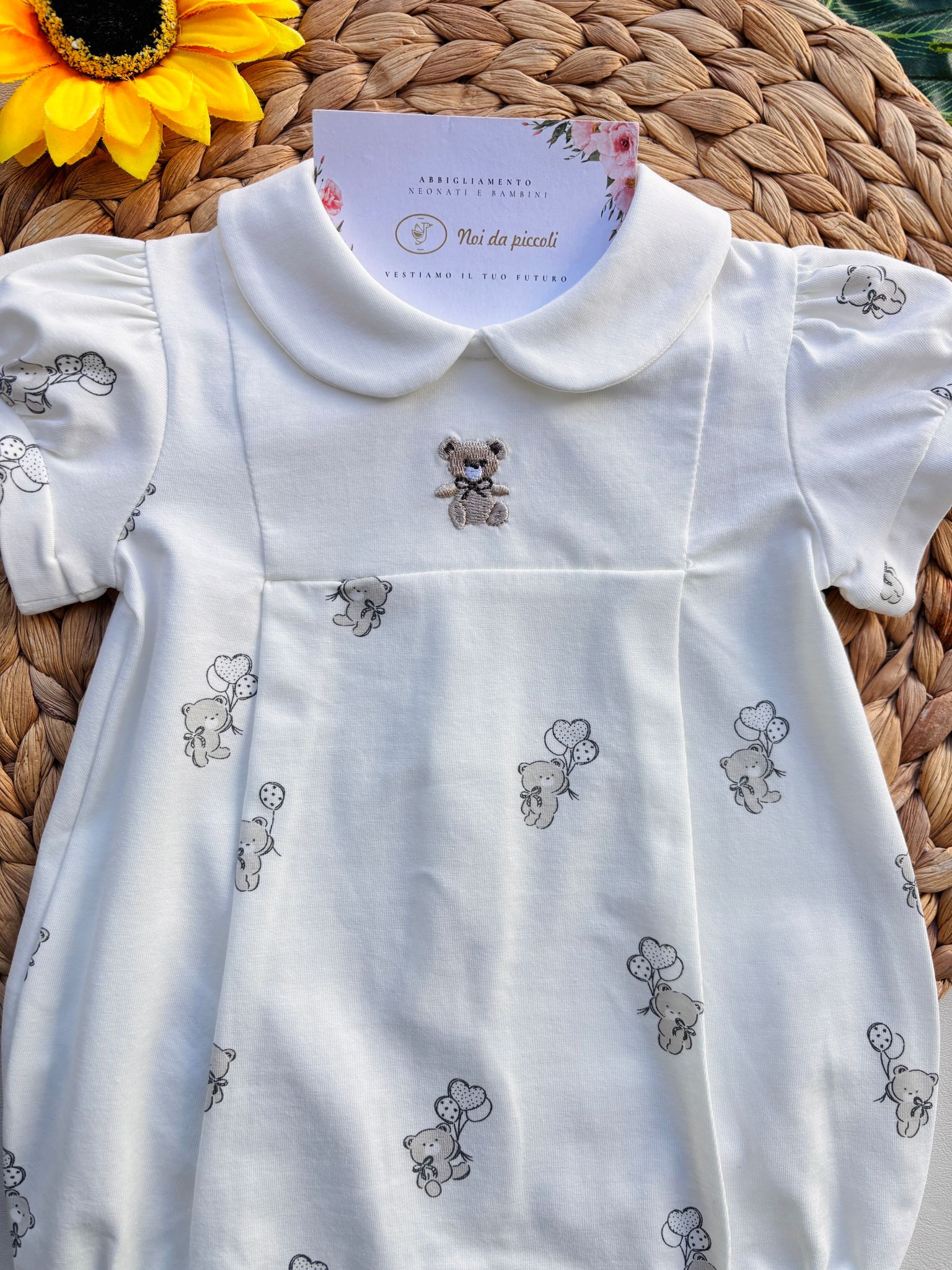 PAGLIACETTO ORSETTI COTONE BIANCO BEIGE - Noi da piccoli