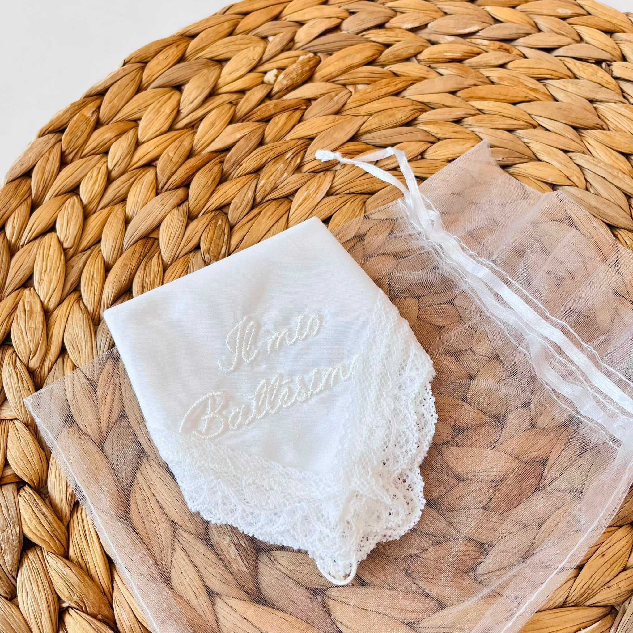 PANNETTO BATTESIMALE IN COTONE BIANCO - Noi da piccoli