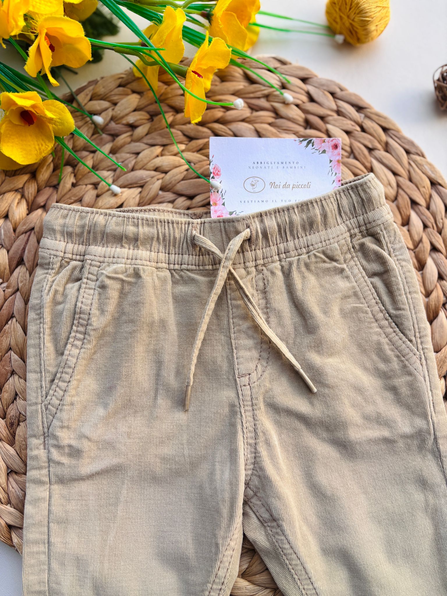 PANTALACCIO IN CALDO COTONE ALMENDRA - Noi da piccoli