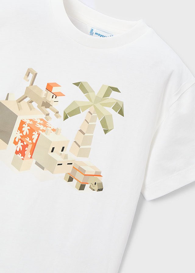 PANTALONCINO CON DUE T - SHIRT IN COTONE BAMBU - Noi da piccoli