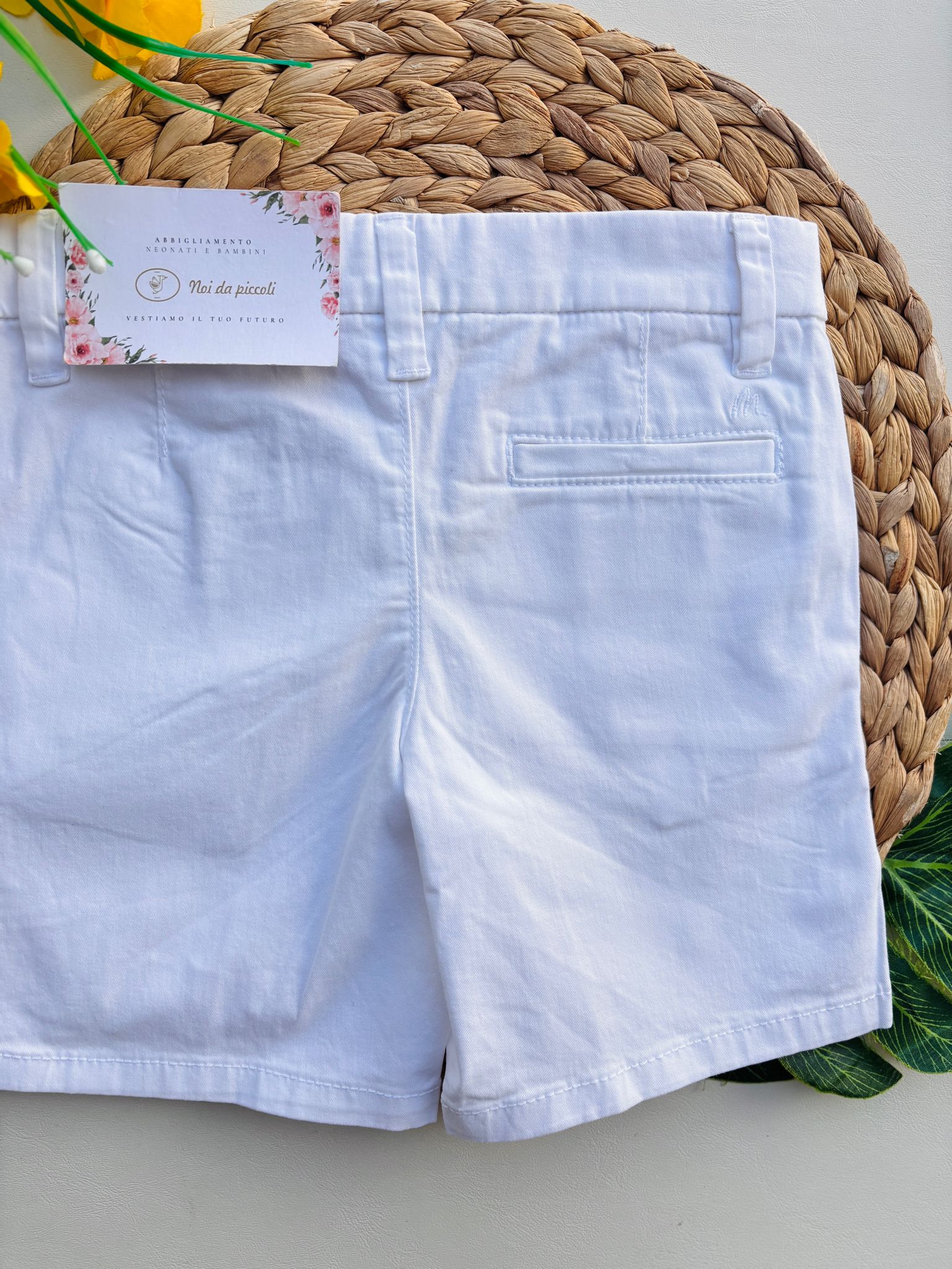 PANTALONCINO IN COTONE BLANCO - Noi da piccoli