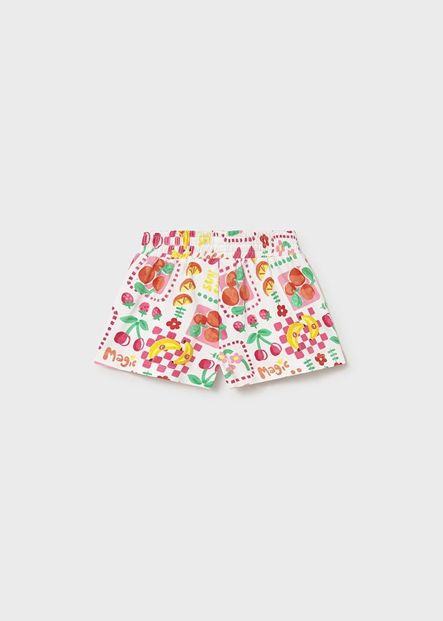 PANTALONCINO IN COTONE CON DISEGNINI BIANCO - Noi da piccoli