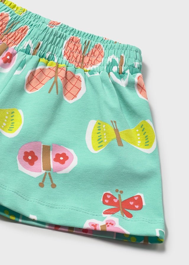 PANTALONCINO IN COTONE CON FARFALLE VERDE - Noi da piccoli