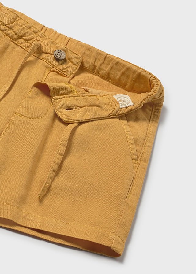 PANTALONCINO IN COTONE E LINO ARANCIONE - Noi da piccoli