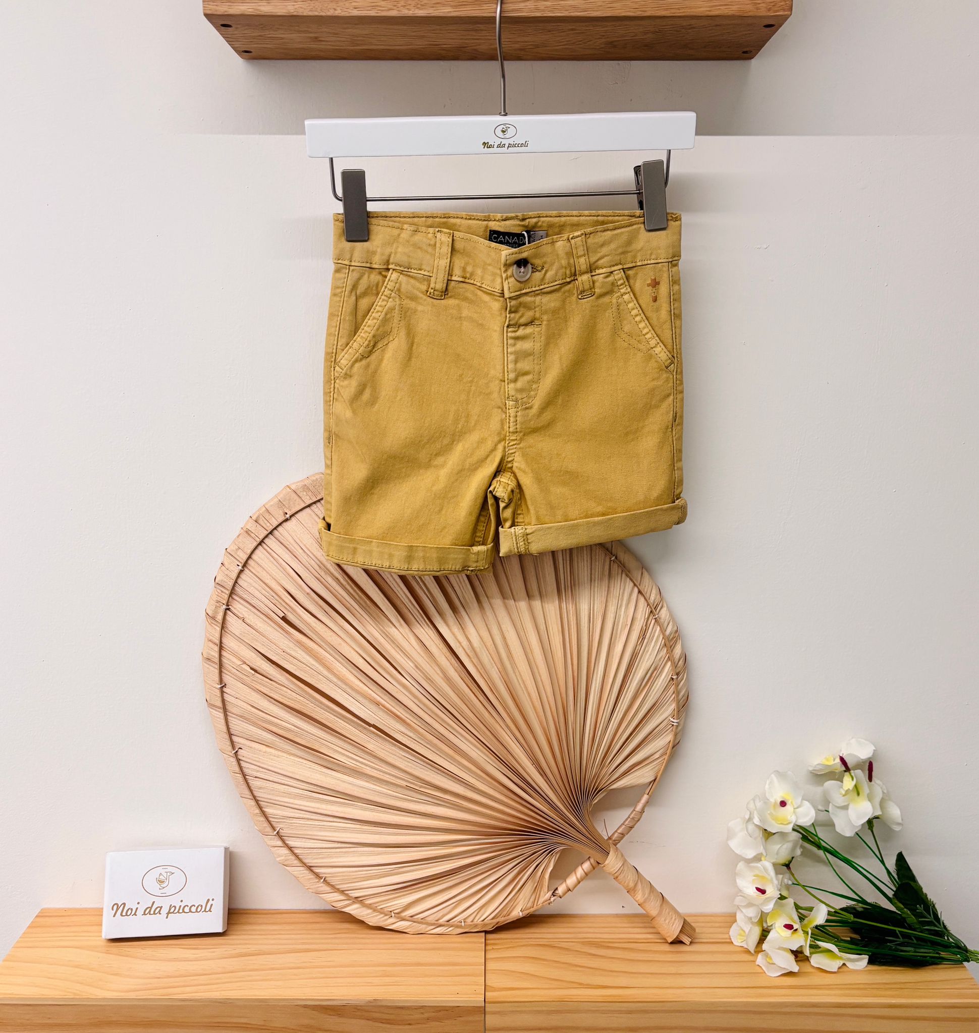 PANTALONCINO IN COTONE SENAPE - Noi da piccoli