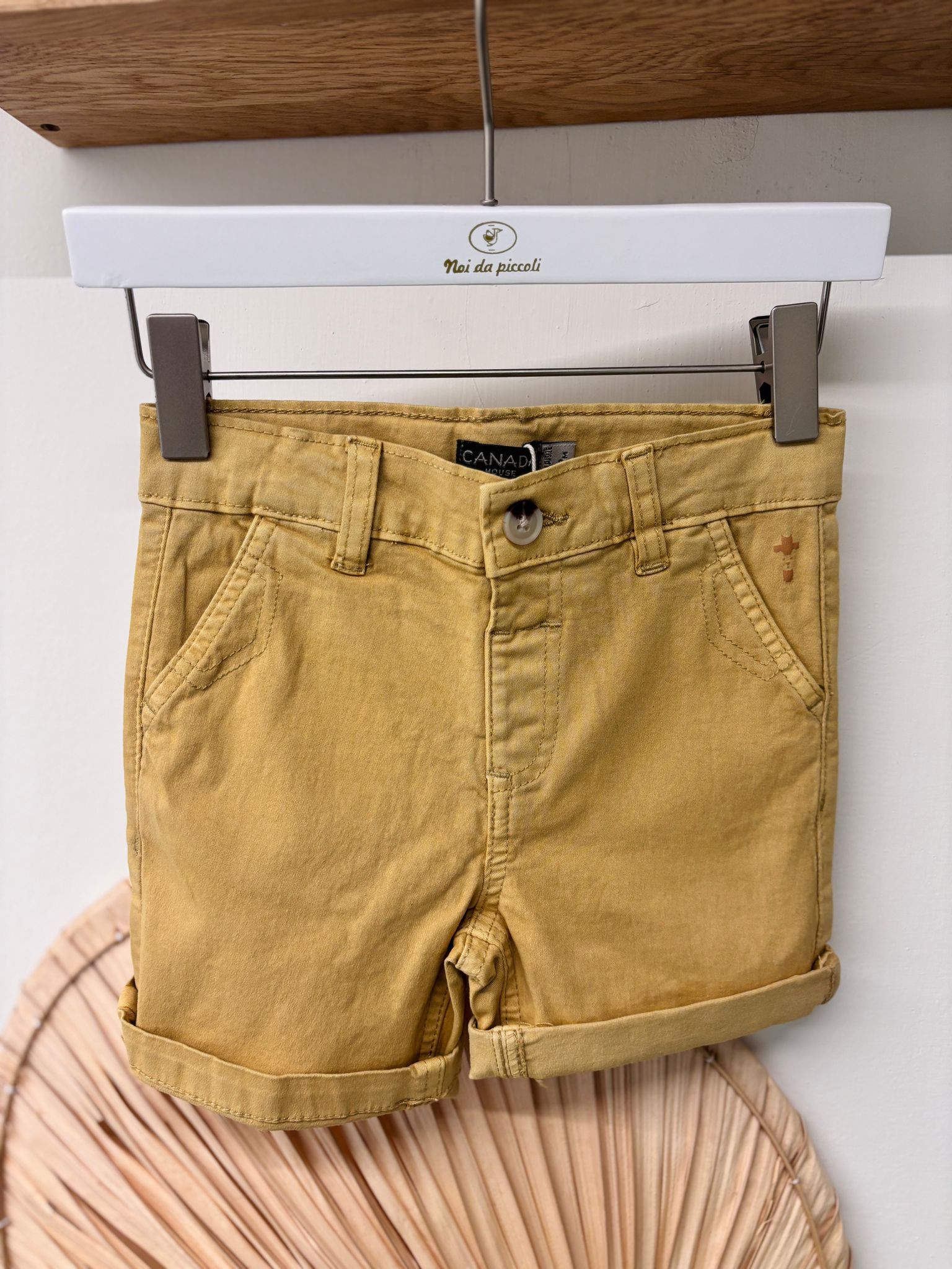 PANTALONCINO IN COTONE SENAPE - Noi da piccoli