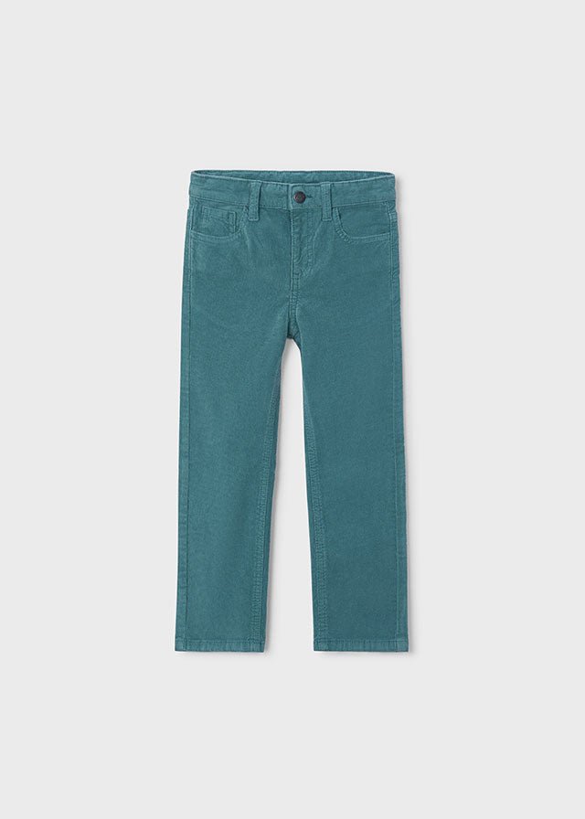 PANTALONE A COSTINE IN VELLUTO VERDE ACQUA - Noi da piccoli