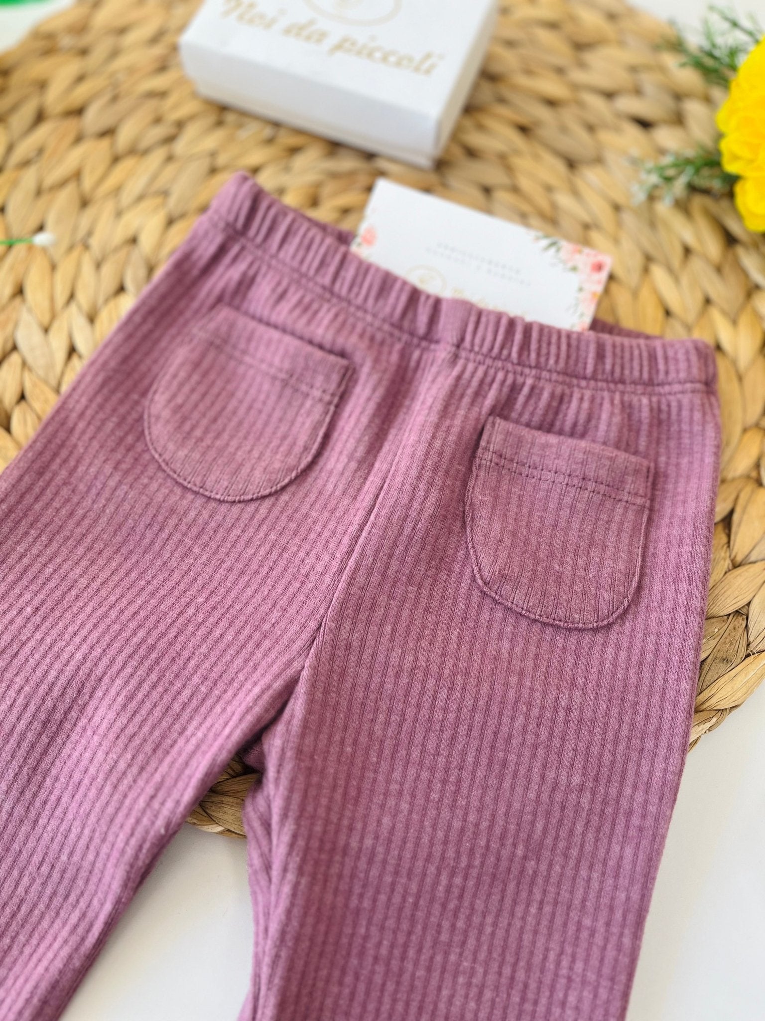 PANTALONE A PALAZZO VIOLETTO A COSTINE - Noi da piccoli