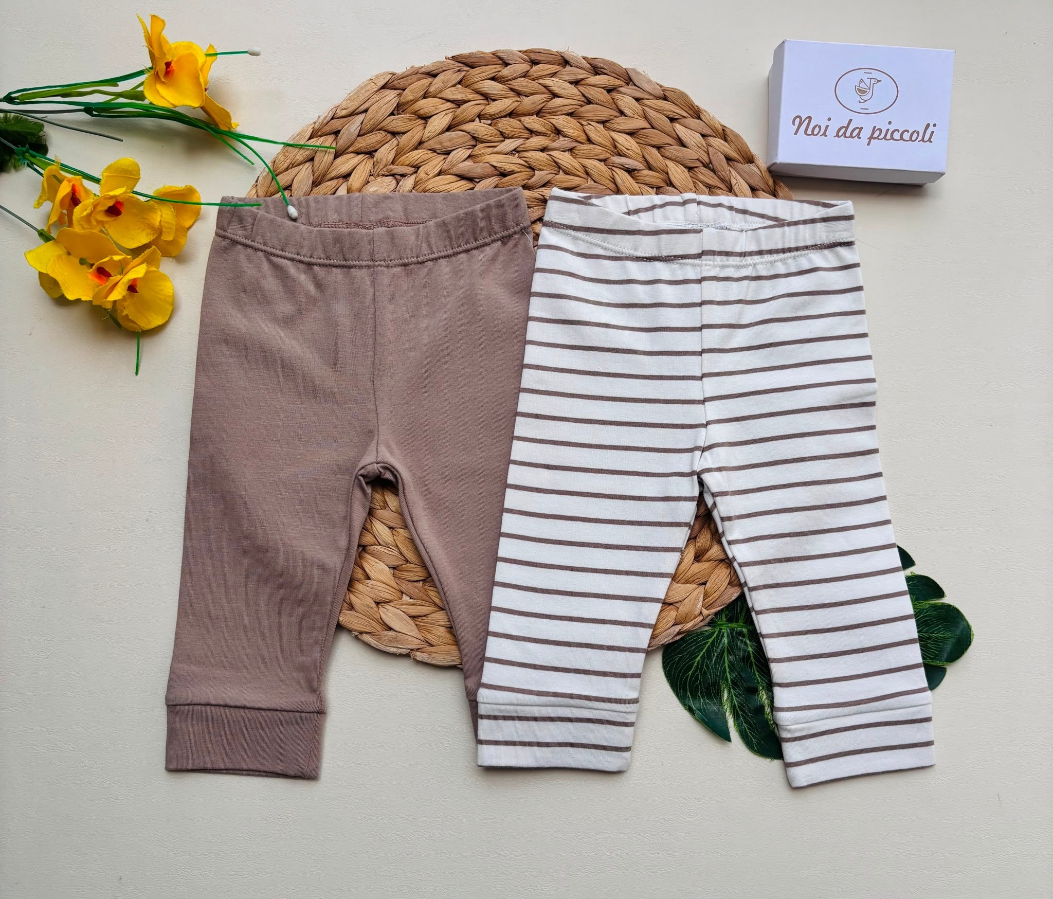 PANTALONE COTONE CALDO BEIGE - Noi da piccoli