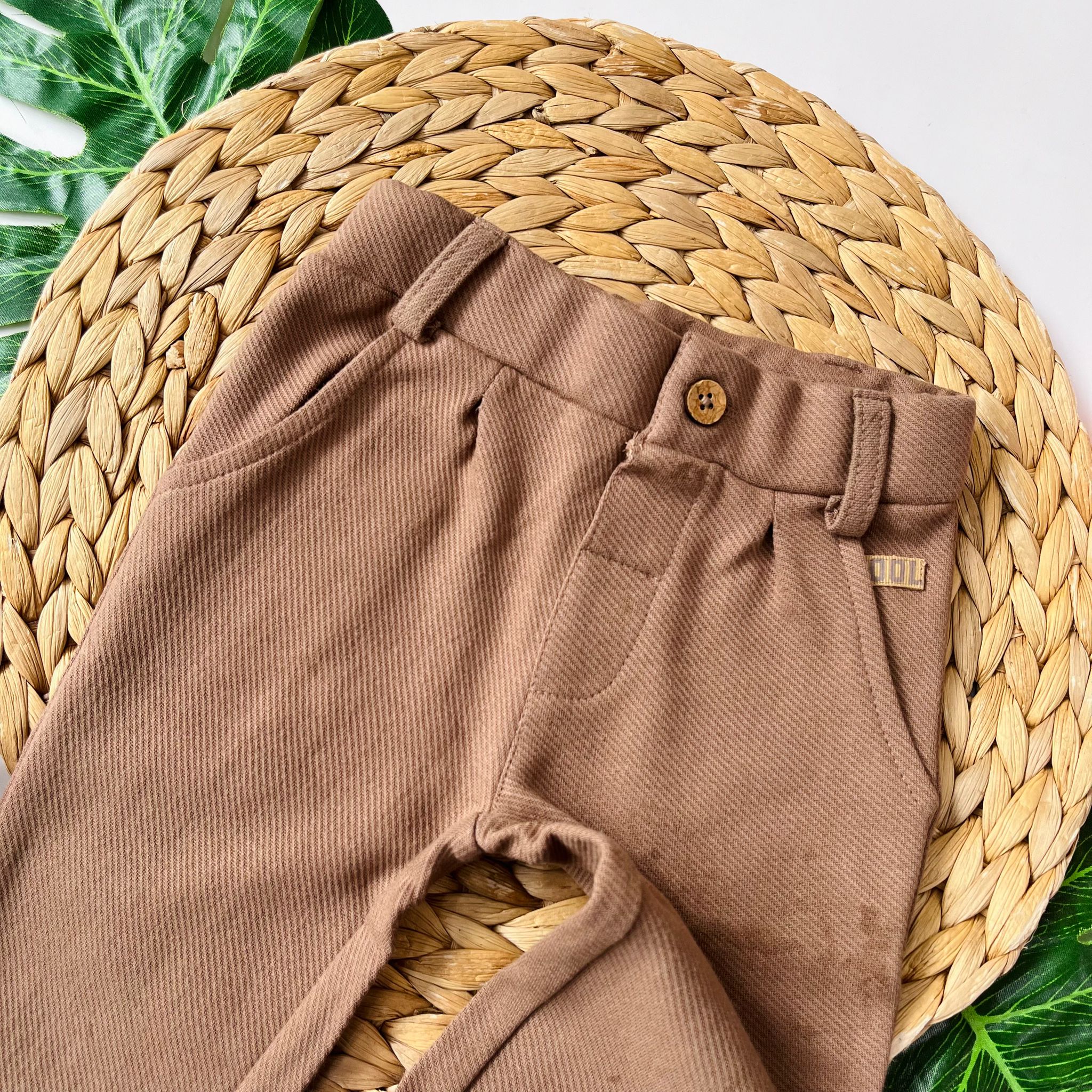 PANTALONE COTONE CALDO CAFFE' - Noi da piccoli