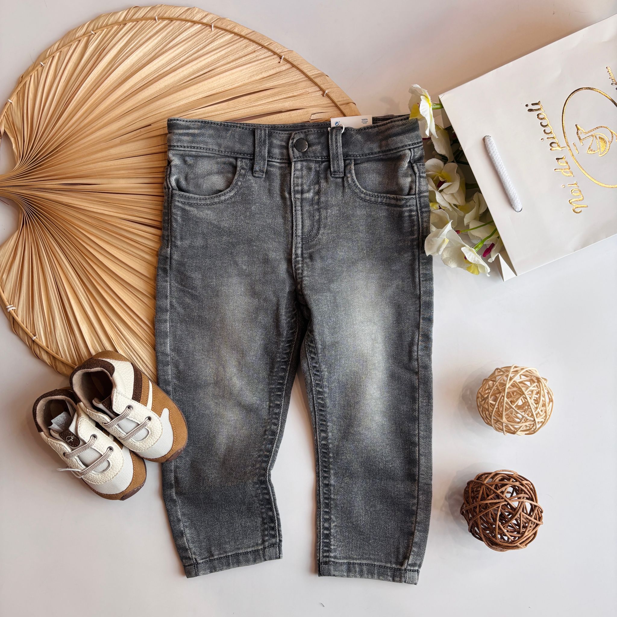 PANTALONE DI JEANS GRIS MEDIO - Noi da piccoli