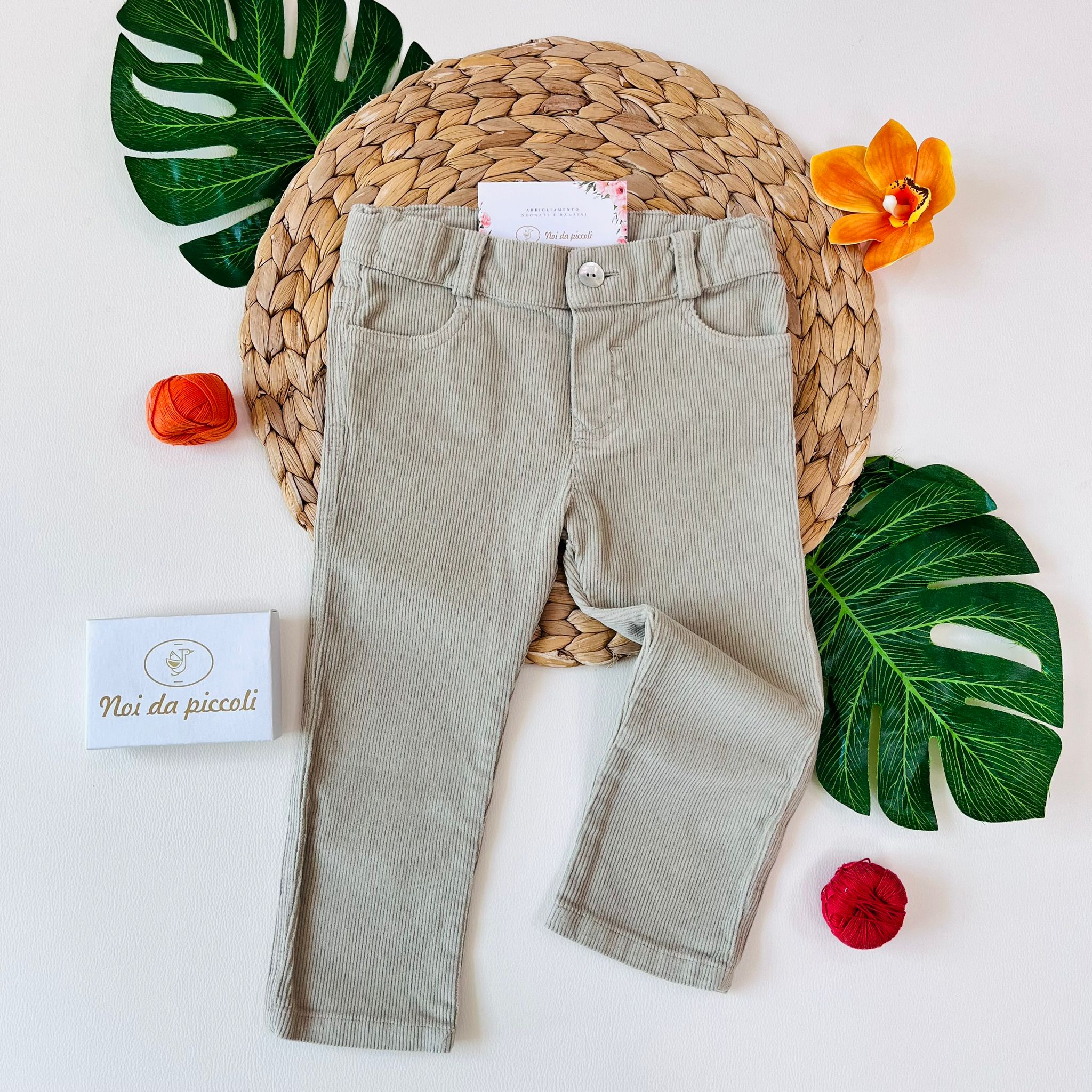 PANTALONE FIT VELLUTINO BEIGE - Noi da piccoli