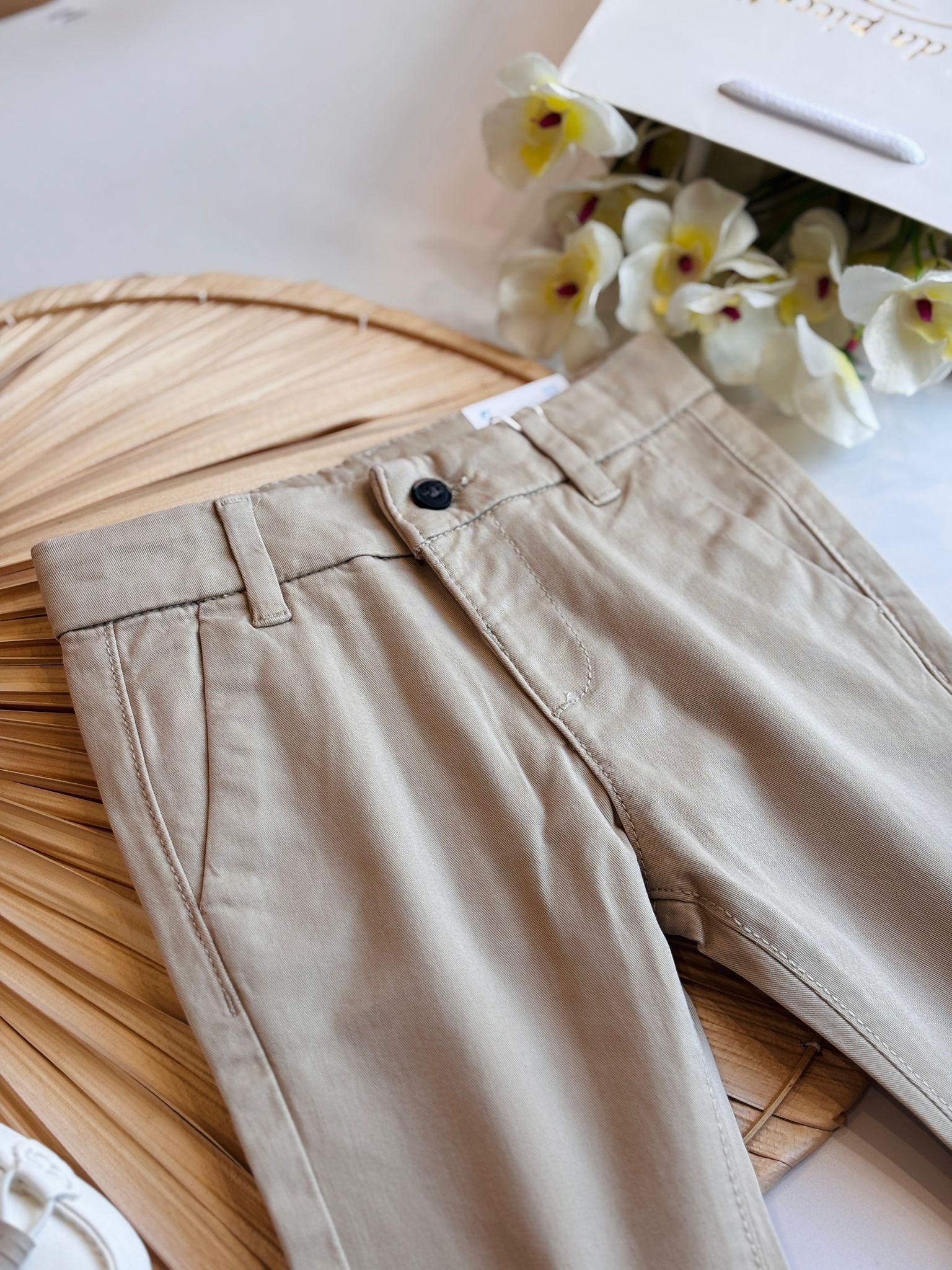 PANTALONE IN CALDO COTONE BEIGE - Noi da piccoli
