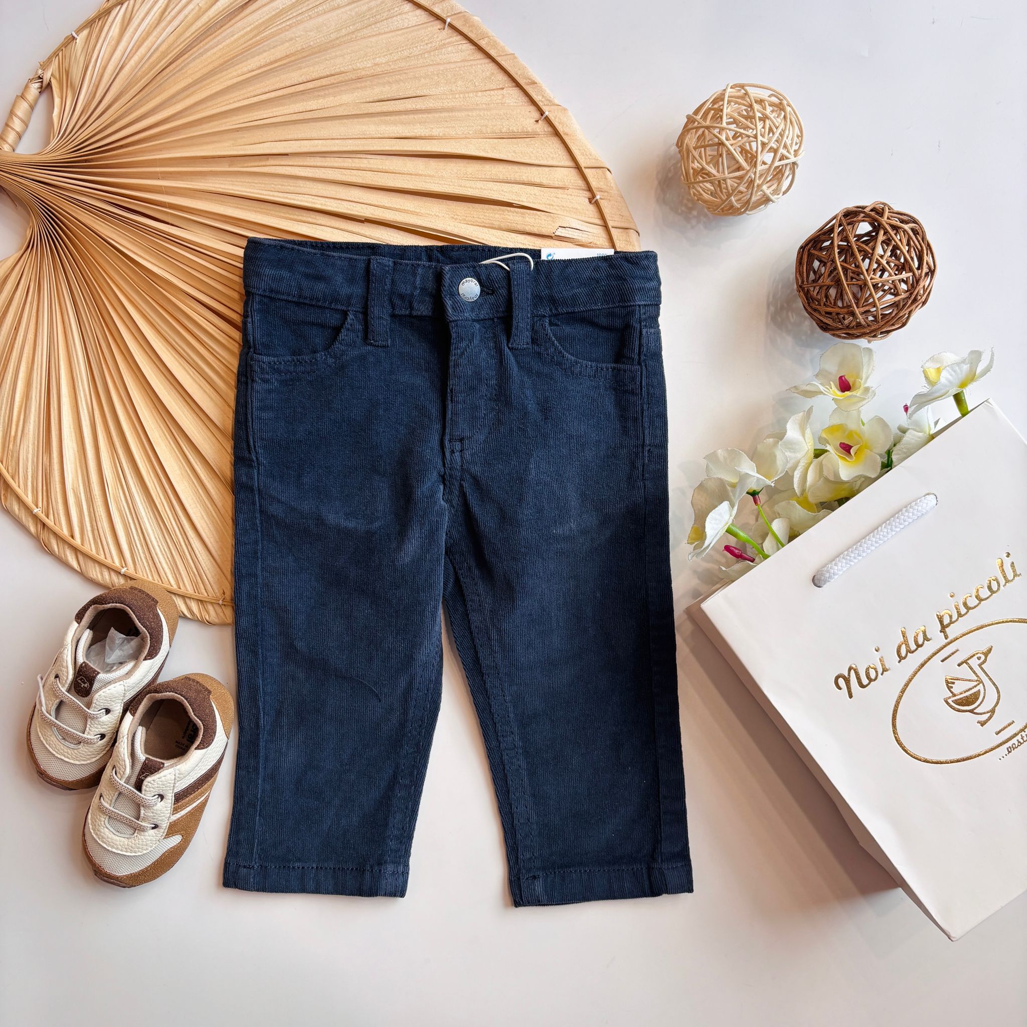 PANTALONE IN CALDO COTONE BLU NOTTE - Noi da piccoli