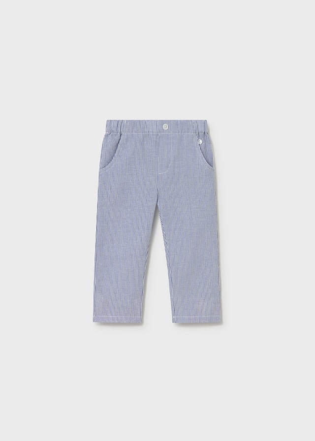 PANTALONE IN COTONE A RIGHE CAPRI - Noi da piccoli