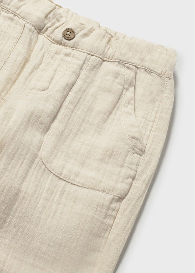 PANTALONE IN COTONE BEIGE - Noi da piccoli