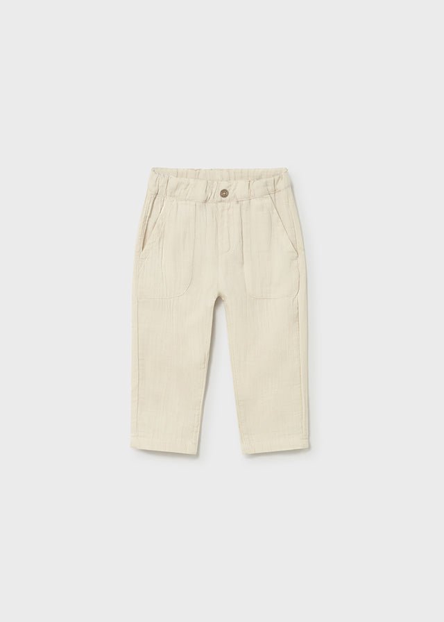 PANTALONE IN COTONE BEIGE - Noi da piccoli