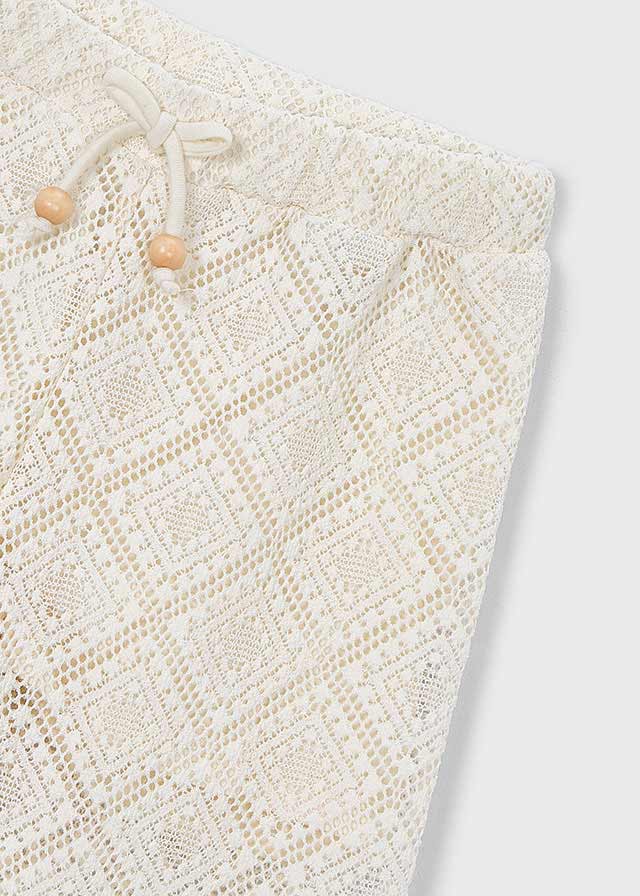 PANTALONE IN COTONE BUCHERELLATO PANNA - Noi da piccoli