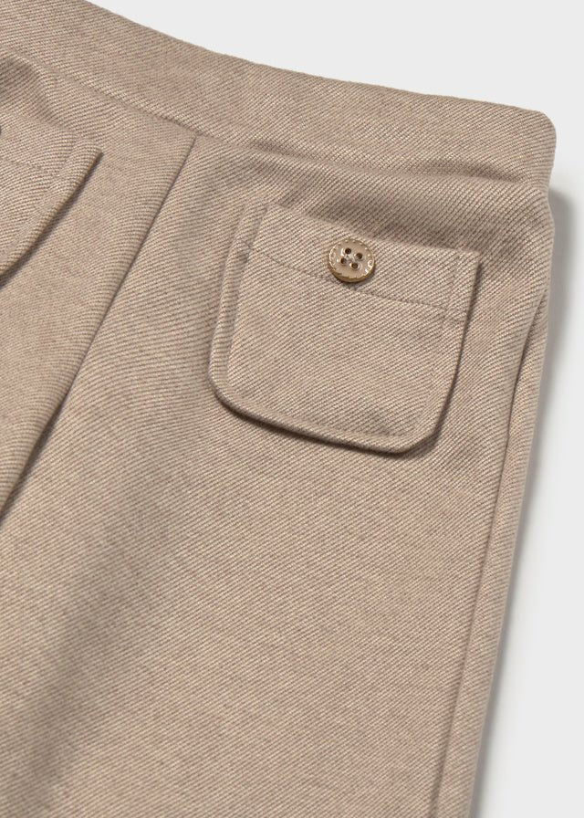 PANTALONE IN COTONE CALDO BEIGE - Noi da piccoli