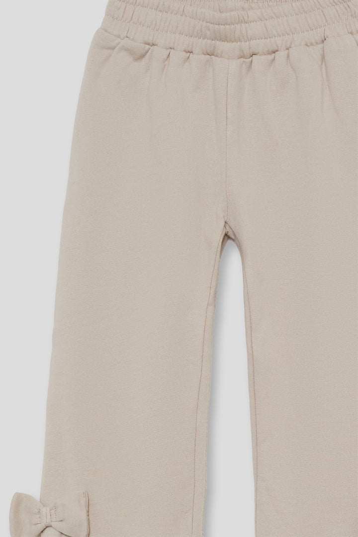 PANTALONE IN COTONE CALDO BEIGE - Noi da piccoli