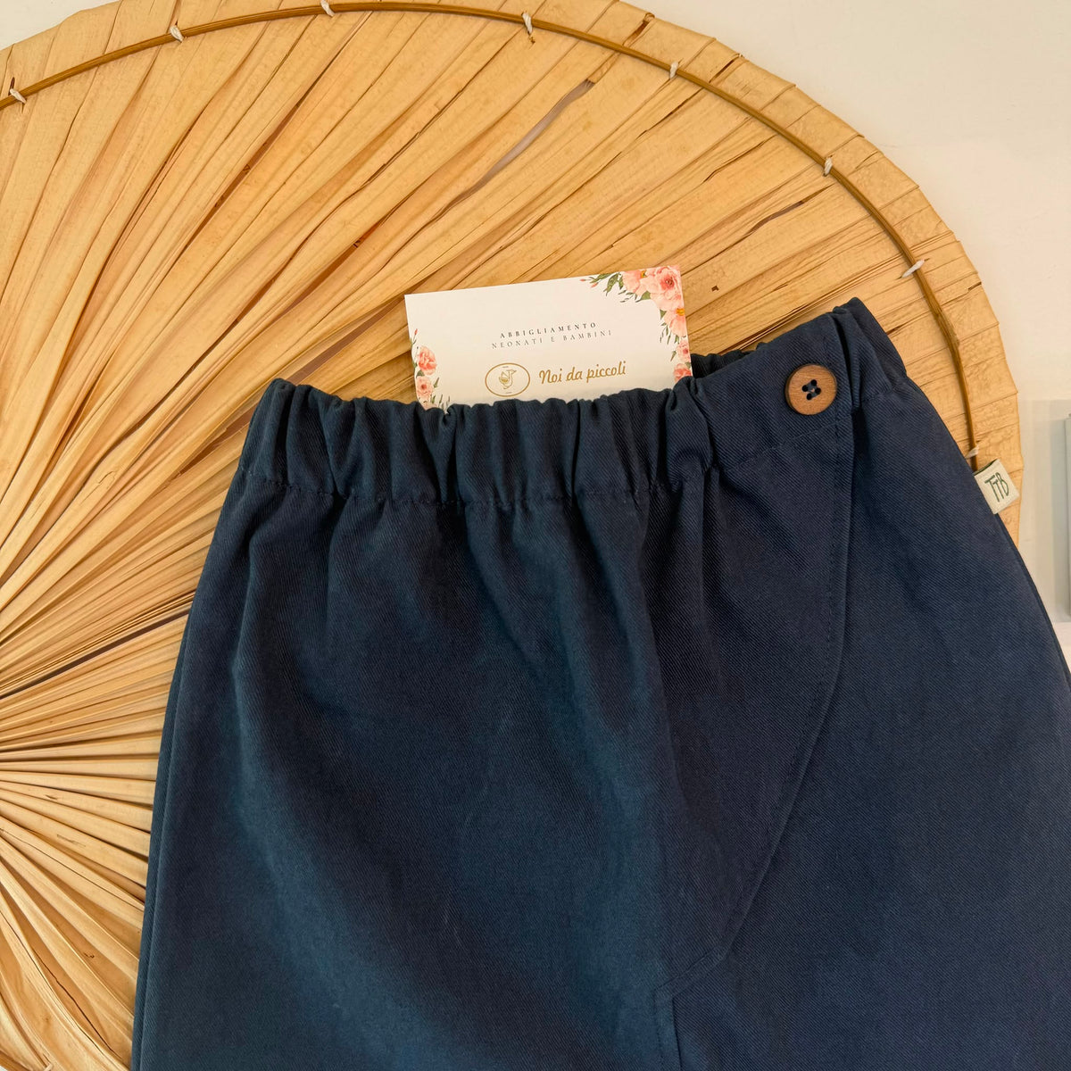 PANTALONE IN COTONE CALDO BLU - Noi da piccoli