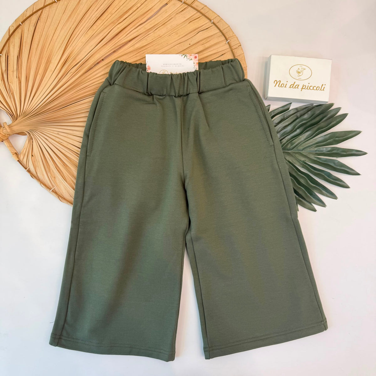 PANTALONE IN COTONE CALDO VERDE - Noi da piccoli