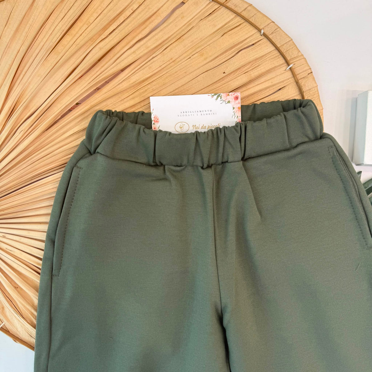 PANTALONE IN COTONE CALDO VERDE - Noi da piccoli