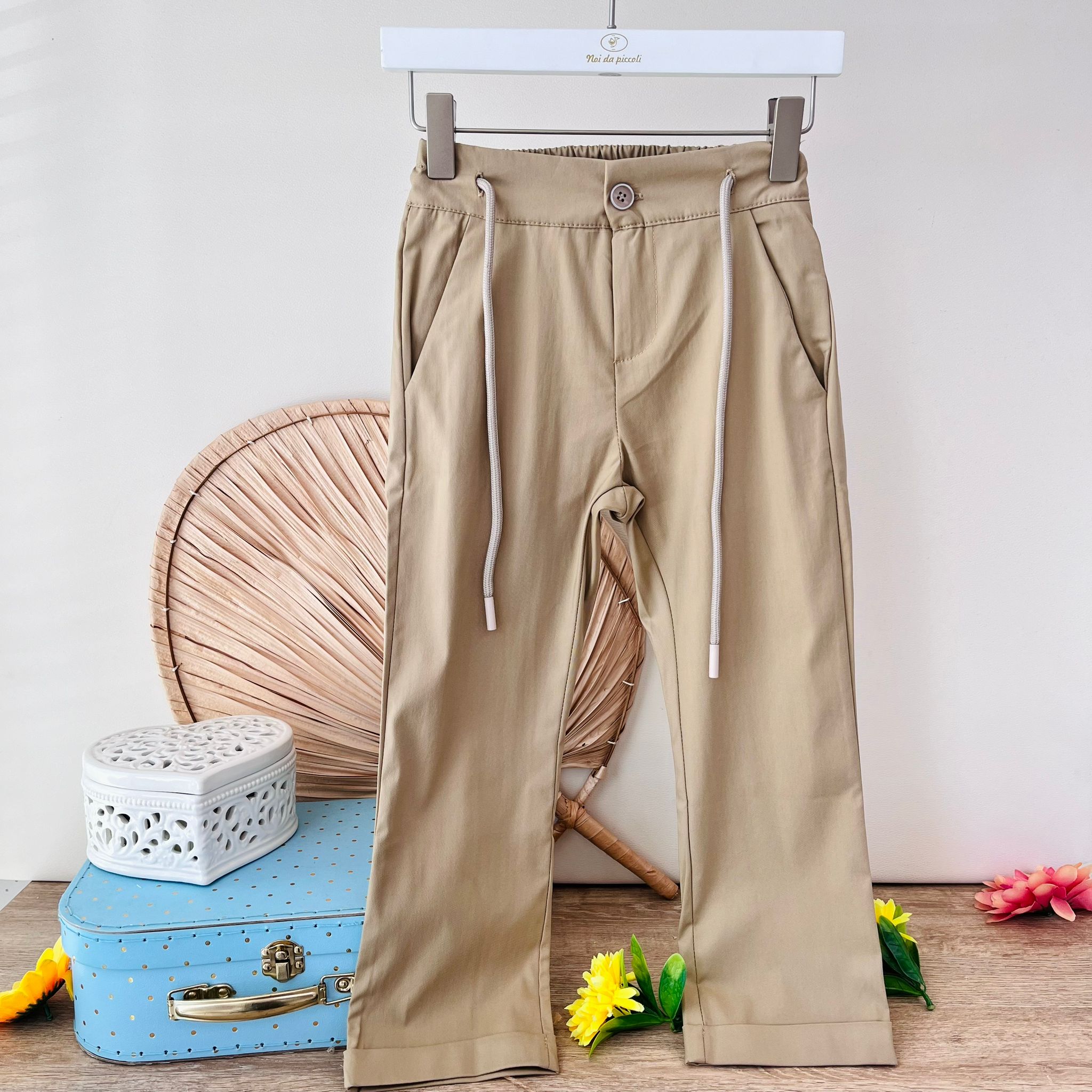 PANTALONE IN COTONE CAMMELLO - Noi da piccoli