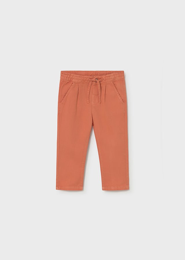 PANTALONE IN COTONE E LINO ARCILLA - Noi da piccoli