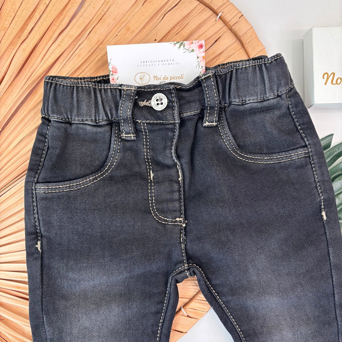 PANTALONE IN DENIM NERO - Noi da piccoli