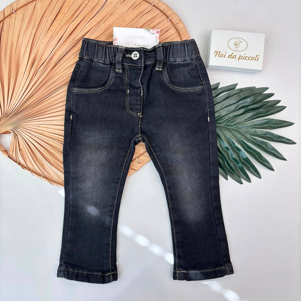 PANTALONE IN DENIM NERO - Noi da piccoli