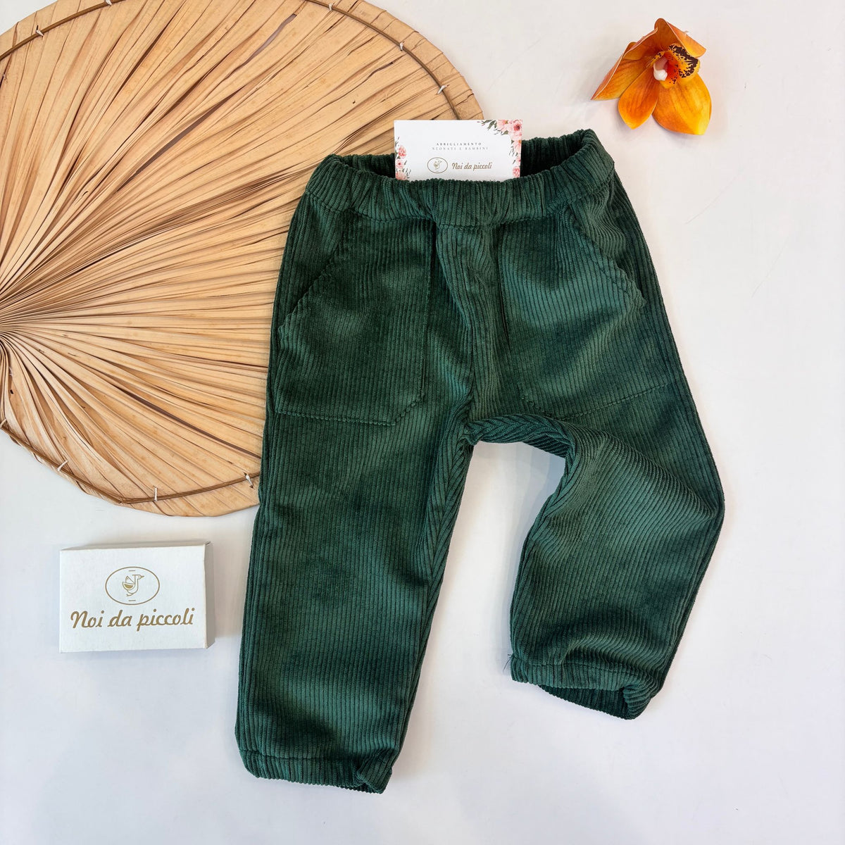 Pantalone in Pura Lana Verde Senape Nannafrufrù