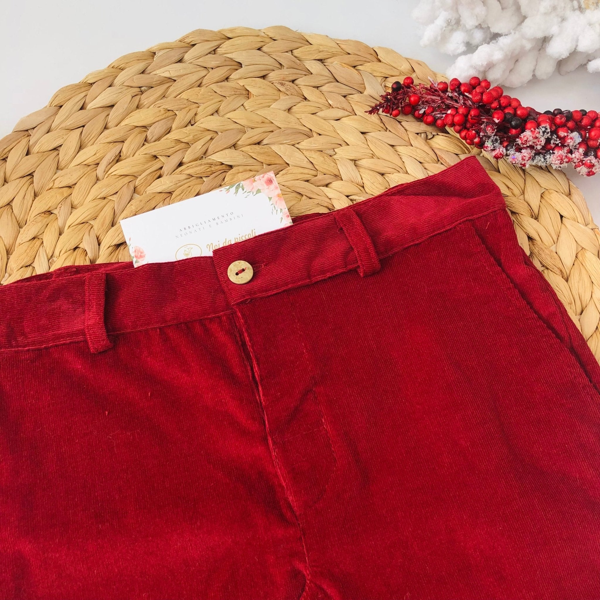 PANTALONE IN VELLUTO ROJO MUSGO - Noi da piccoli