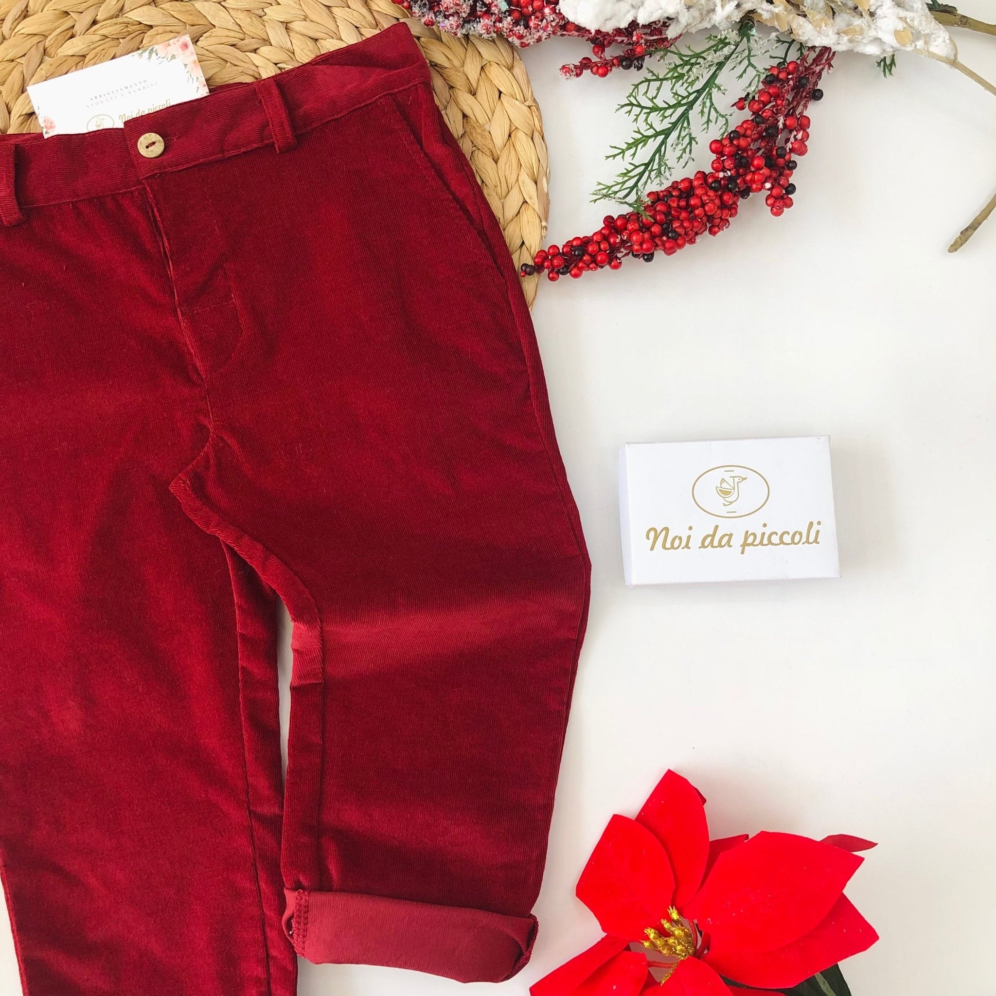 PANTALONE IN VELLUTO ROJO MUSGO - Noi da piccoli