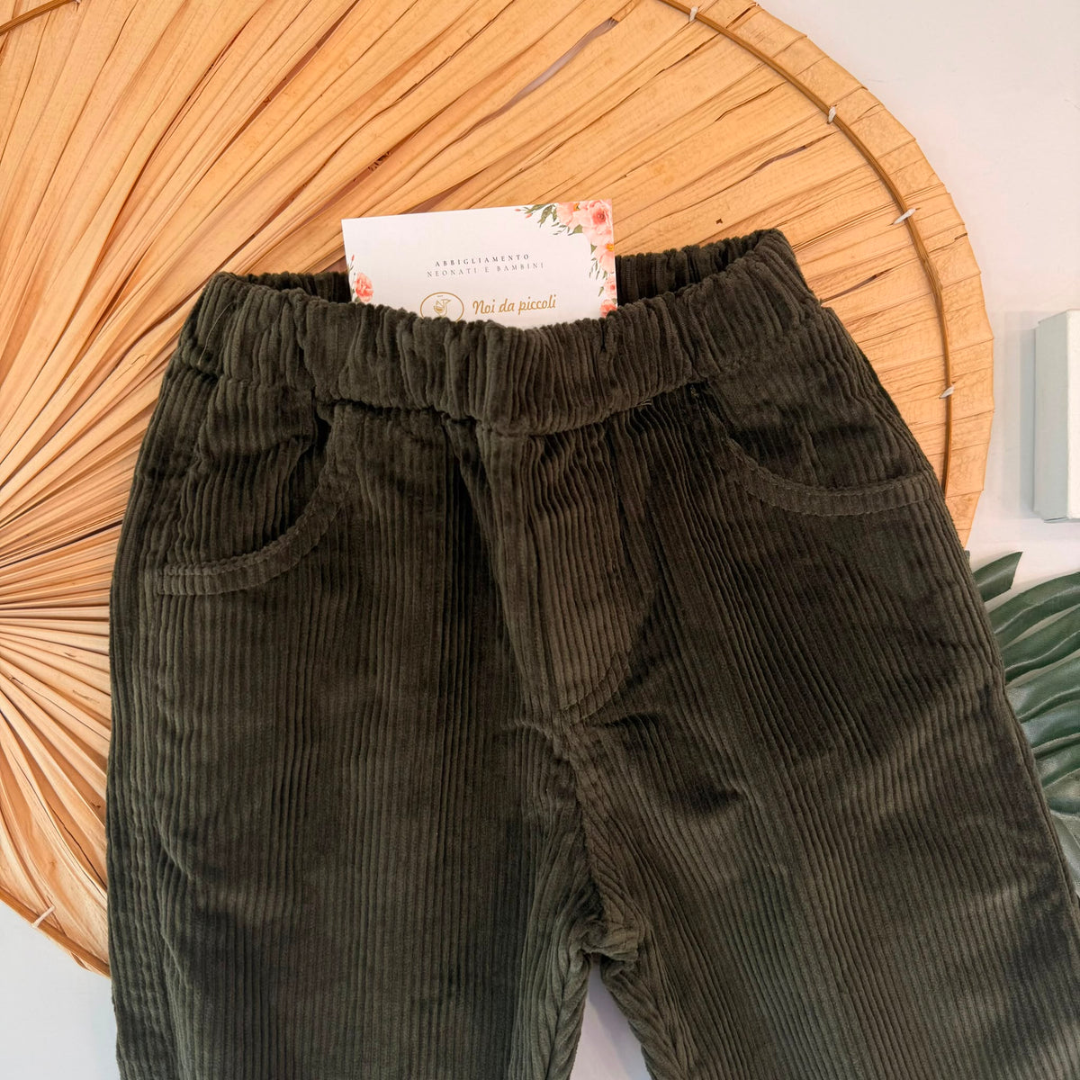 PANTALONE IN VELLUTO VERDE - Noi da piccoli