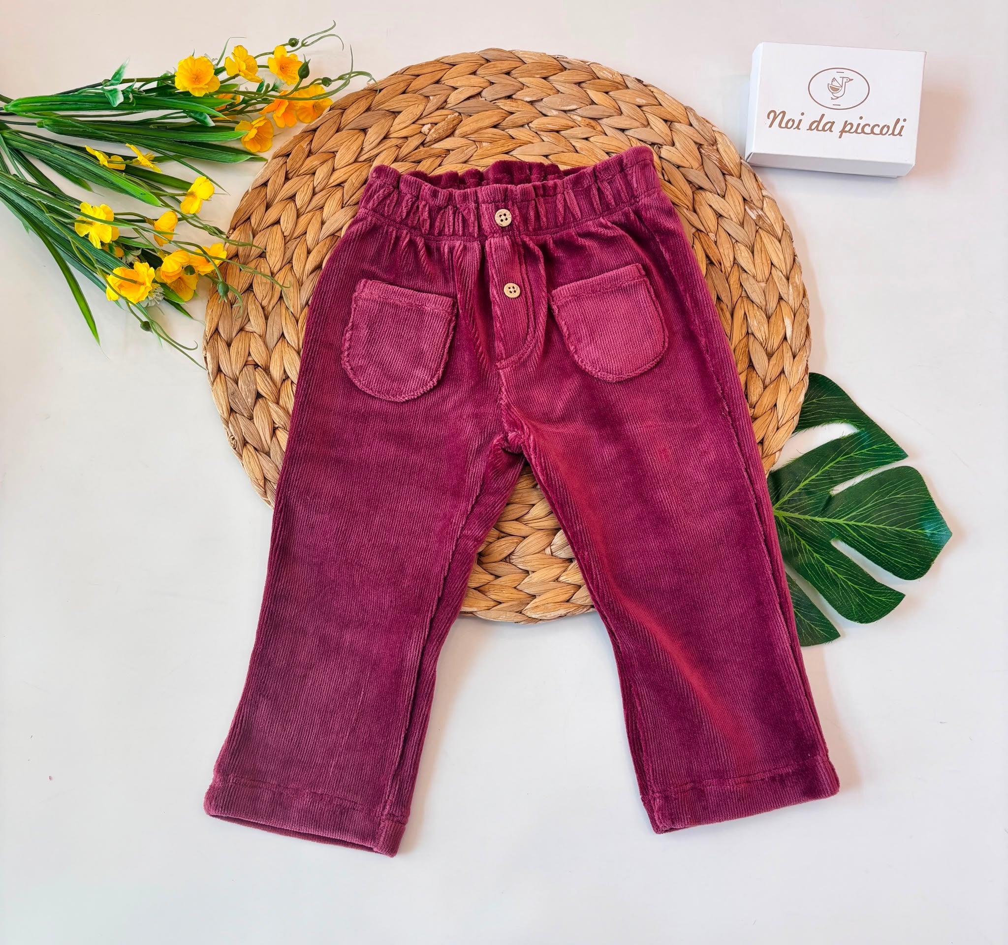 PANTALONE Velluto BORDEAUX - Noi da piccoli
