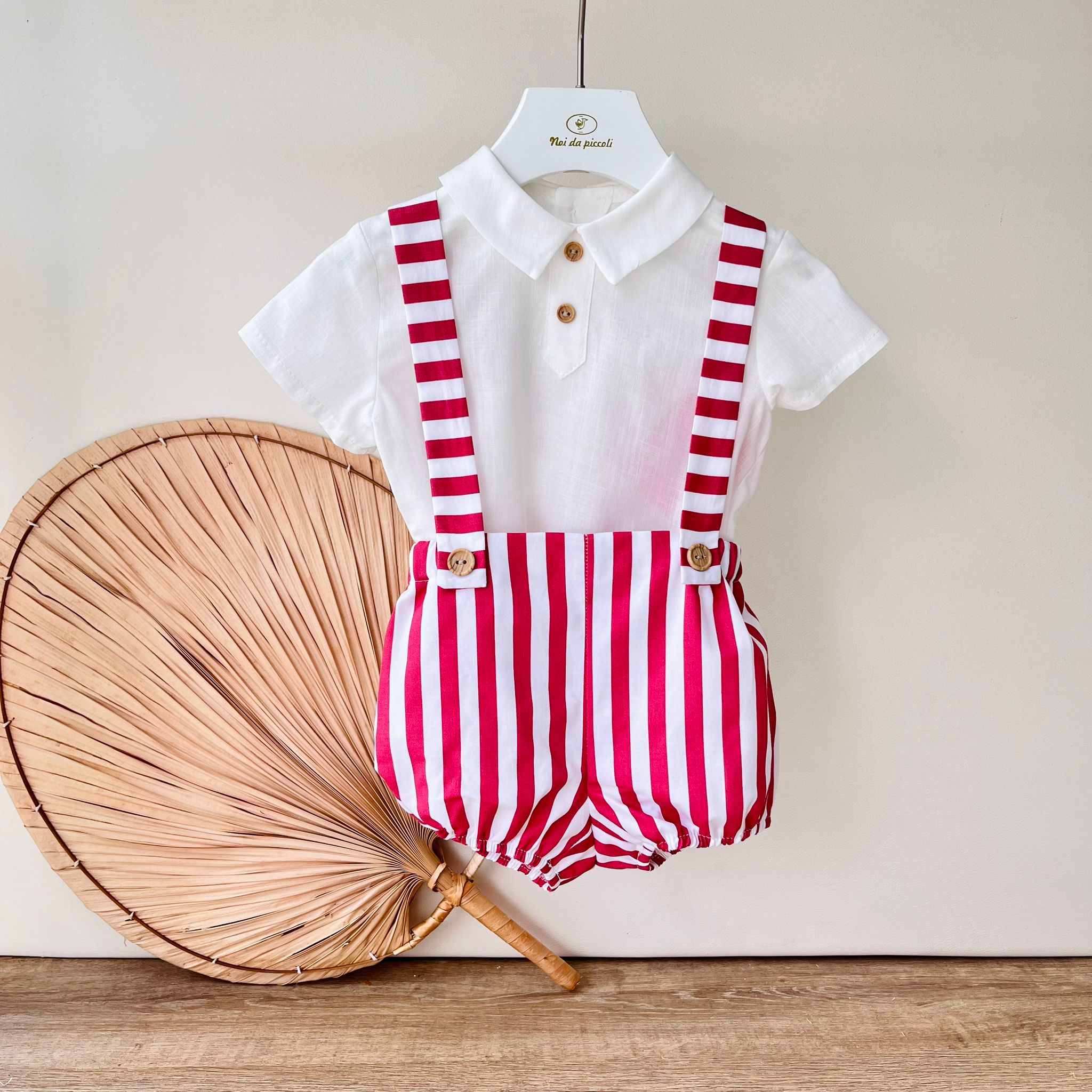 POLO CON SALOPETTE LIVORNO 100 % COTONE ROSSO - Noi da piccoli