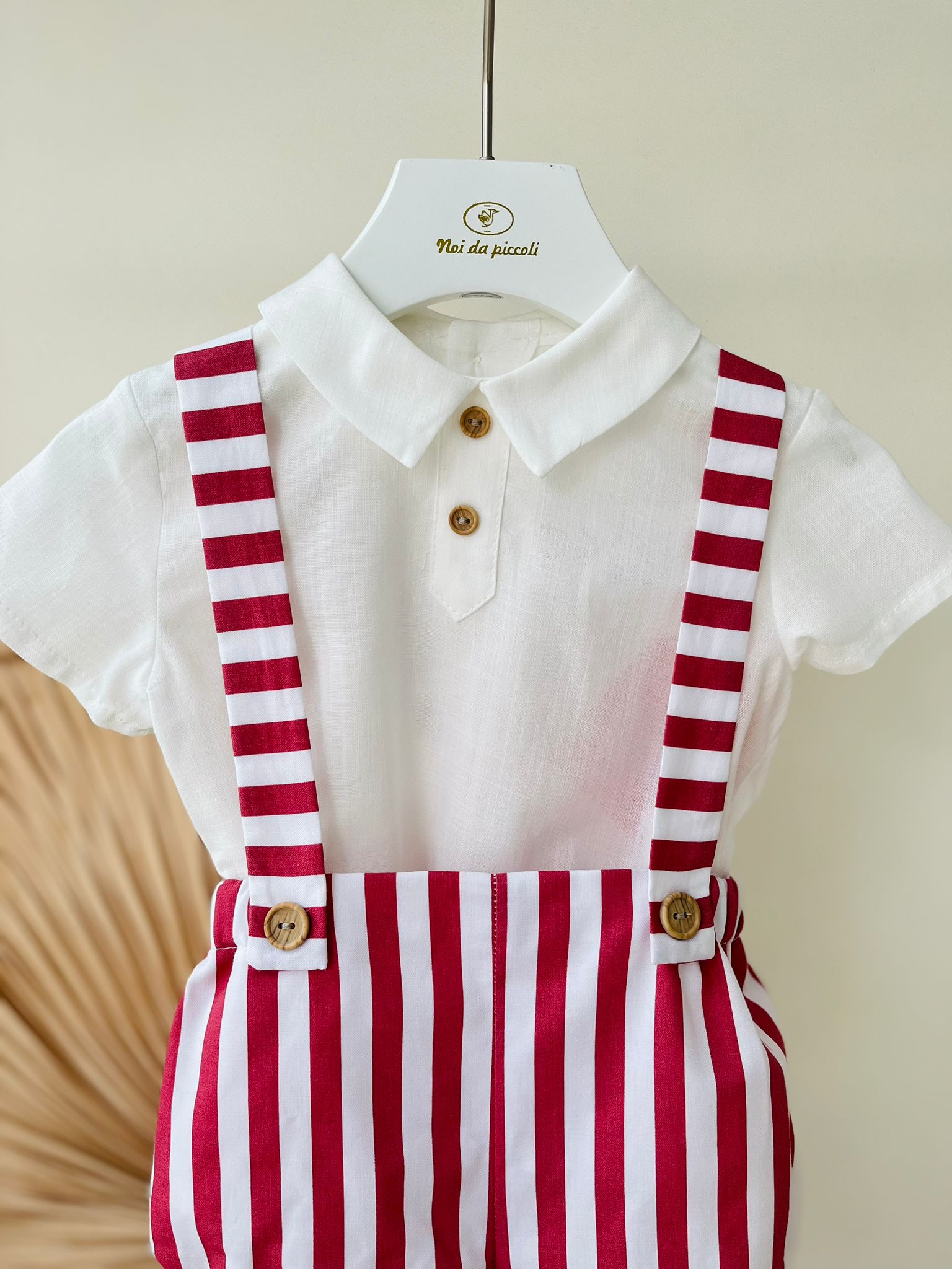 POLO CON SALOPETTE LIVORNO 100 % COTONE ROSSO - Noi da piccoli