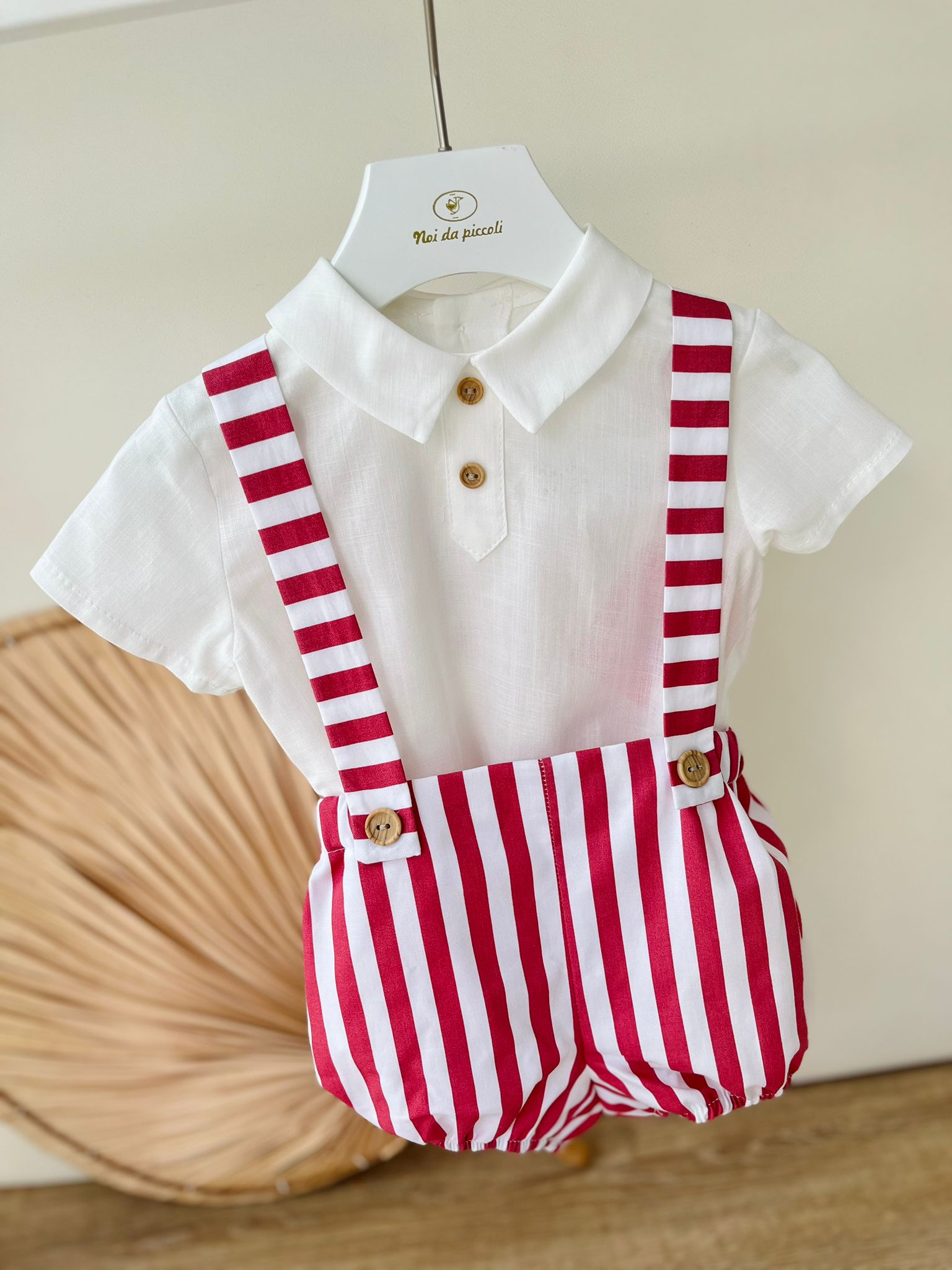 POLO CON SALOPETTE LIVORNO 100 % COTONE ROSSO - Noi da piccoli