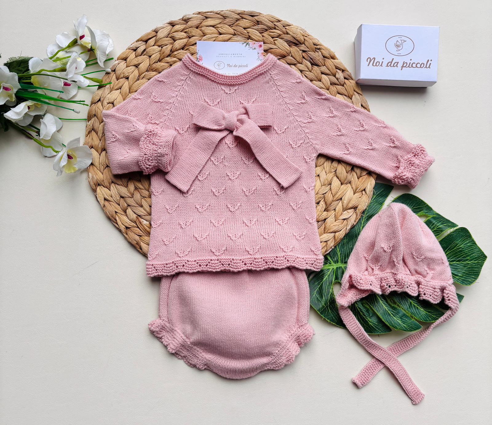 completo 3 pz FILATO CALDO ROSA