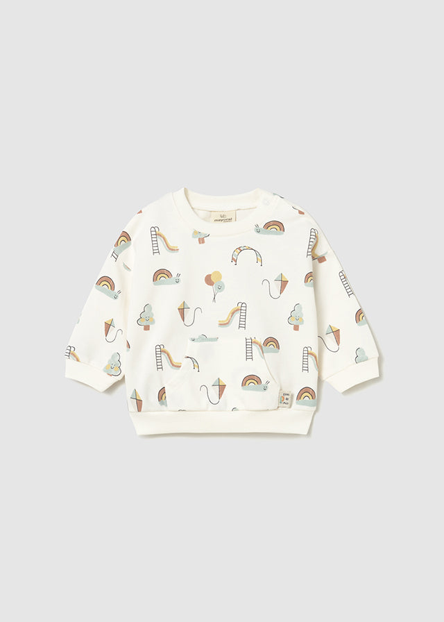 MAGLIONCINO IN COTONE ARCOBALENO  BIANCO