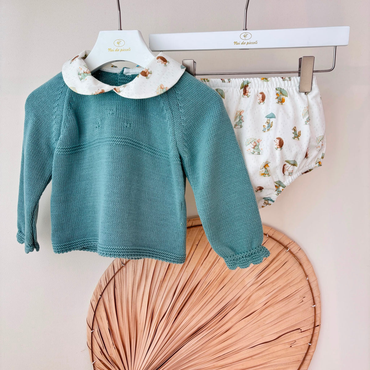 COMPLETO riccio con ombrello VERDE